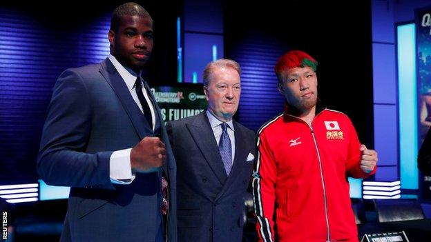 Daniel Dubois (left) is promoted by Frank Warren and faces Japan's Kyotaro Fujimoto