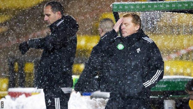 John Kennedy and Neil Lennon in the Celtic dug-out