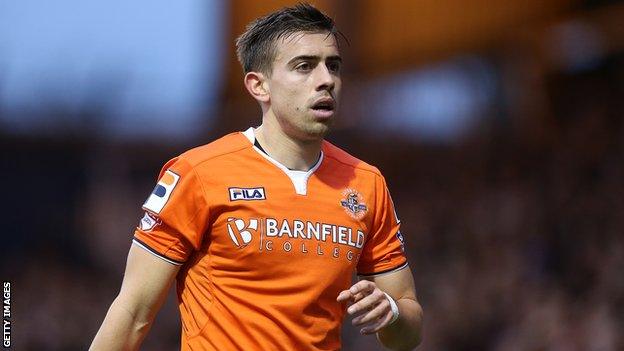 Olly Lee in action for Luton Town