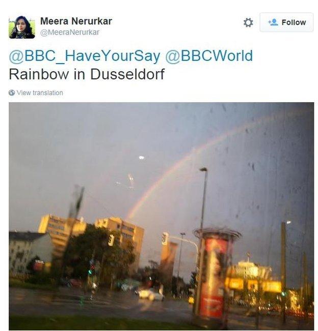 Rainbow in Dusseldorf, Germany