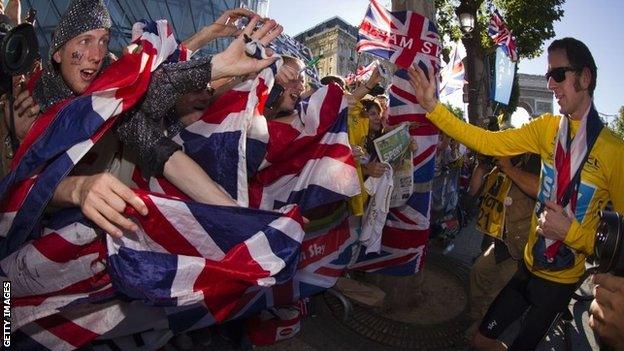 Bradley Wiggins in Paris after winning the Tour de France