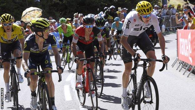 Geraint Thomas, Simon Yates and Chris Froome