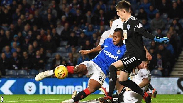 Alfredo Morelos scores for Rangers