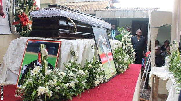 Mourners attend Patrick Ekeng's funeral in Yaounde