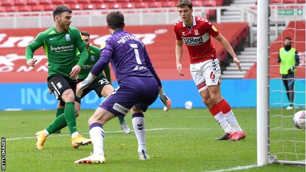 Scott Hogan scores against Middlesbrough