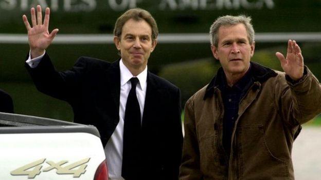 Tony Blair and George Bush