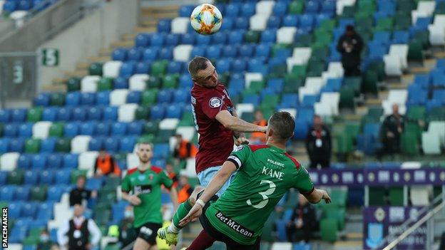 Only 500 supporters were allowed to attend the Irish Cup Final between Glentoran and Ballymena United in late July