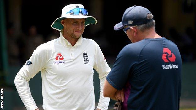 England captain Joe Root and coach Chris Silverwood