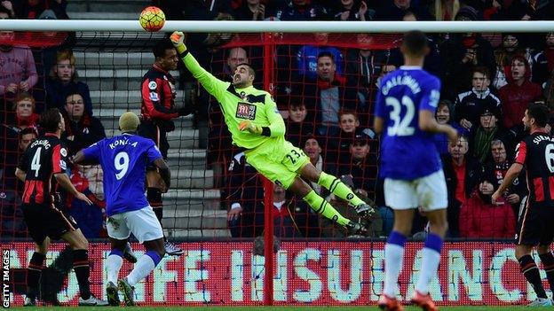 Adam Federici in action for Bournemouth