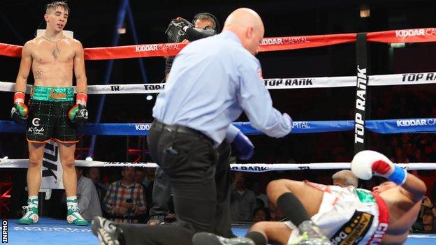 Conlan achieved the first knockdown of his pro career in the first round against Chanez