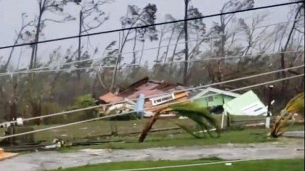 Storm damage in Marsh Harbour, the Abaco islands