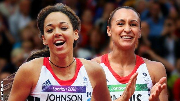 Katarina Johnson-Thompson (left) and Jessica Ennis-Hill (right)