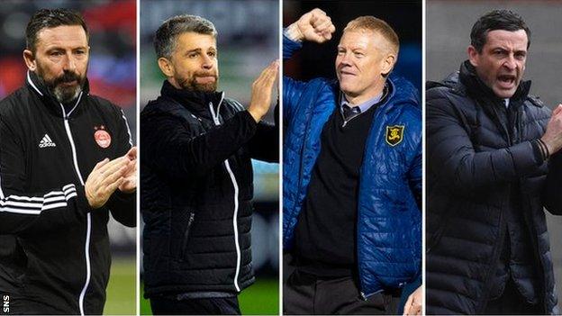 Derek McInnes, Stephen Robinson, Gary Holt and Jack Ross