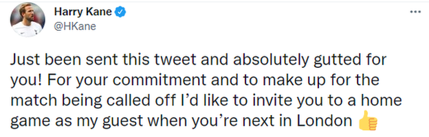 Harry Kane tweet