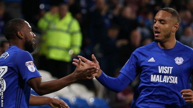 Junior Hoilett and Kenneth Zohore celebrate