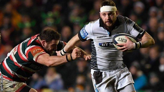 Finn Russell in action against Leicester