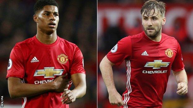 Marcus Rashford and Luke Shaw