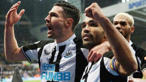 Callum Wilson celebrates scoring for Newcastle