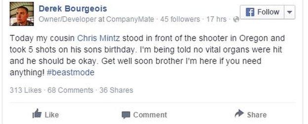 Mr Mintz's cousin shared an update on his condition on Facebook