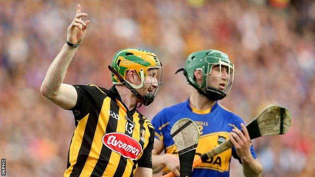 Power celebrates scoring against Tipperary in the 2014 All-Ireland hurling final replay