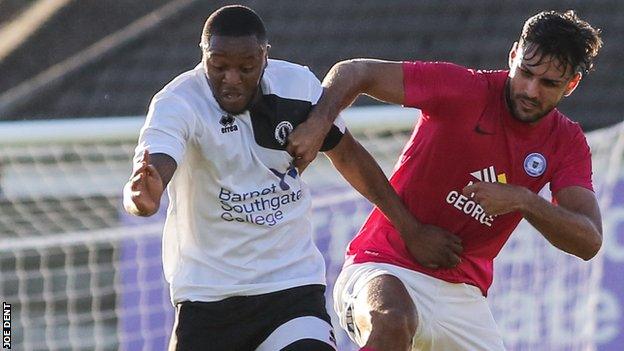 Morgan Ferrier (left) during his first spell at Boreham Wood