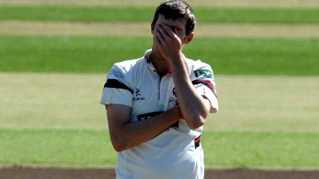 Somerset fast bowler Craig Overton