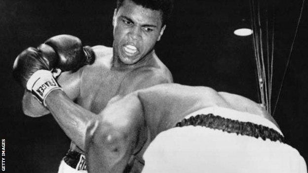 Muhammad Ali, then known as Cassius Clay, and Sonny Liston