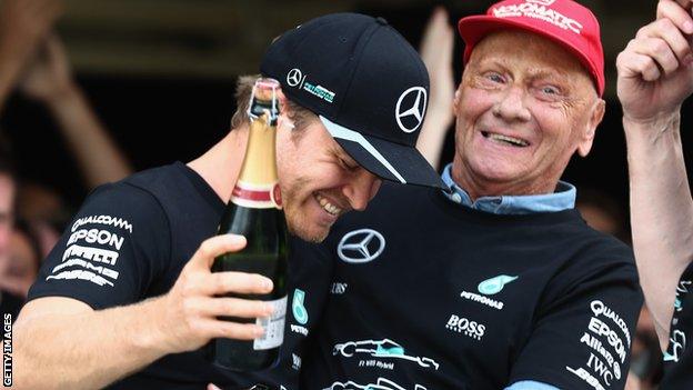 Nico Rosberg and Niki Lauda