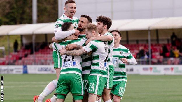 The New Saints players celebrate