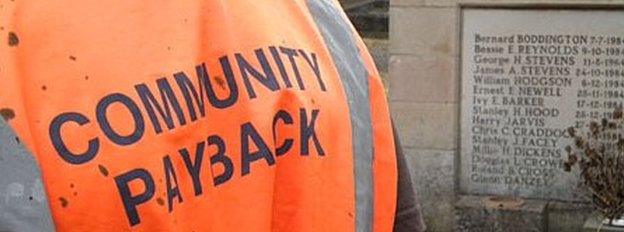 Offender in Community Payback vest