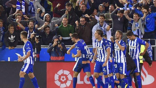 Alaves players celebrating