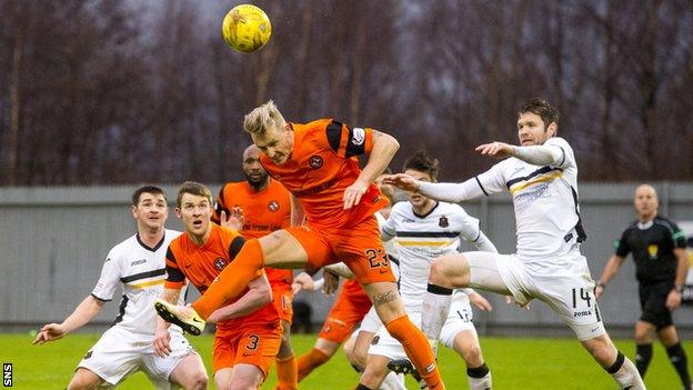 Dumbarton and Dundee United players