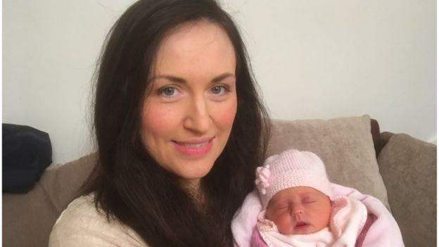 Georgina Doherty at home with baby Saphia