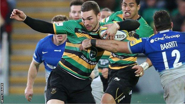 George North in action for Northampton