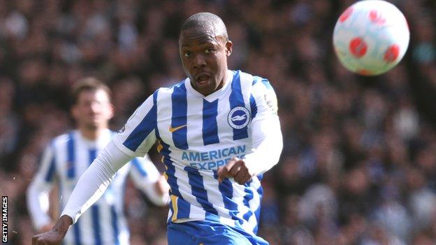 Enock Mwepu in action for Brighton