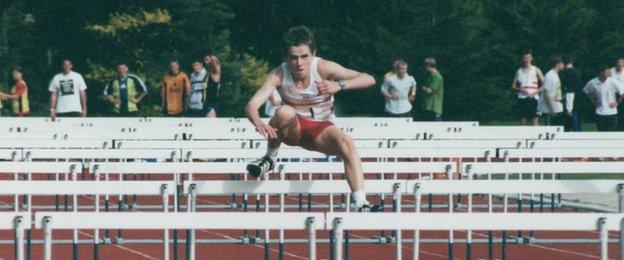 Neil Fachie tackles hurdles