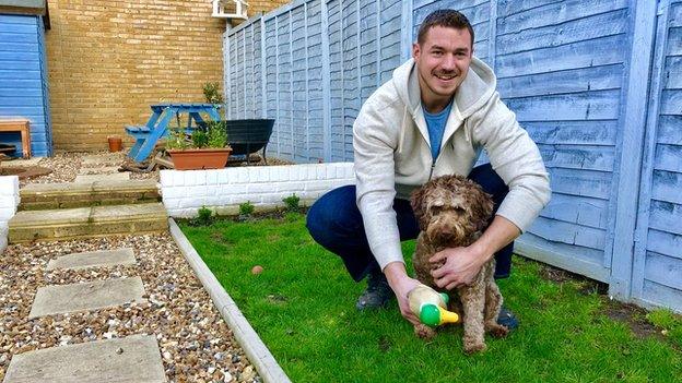 Bruce Tasker and his dog, Jinny