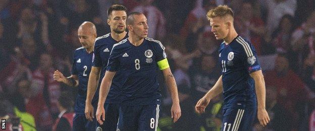 Scotland players looking dejected