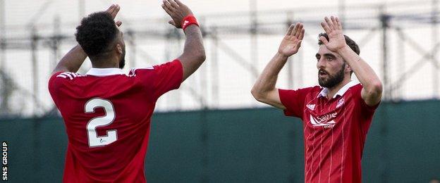 Graeme Shinnie (right) scored Aberdeen's winner