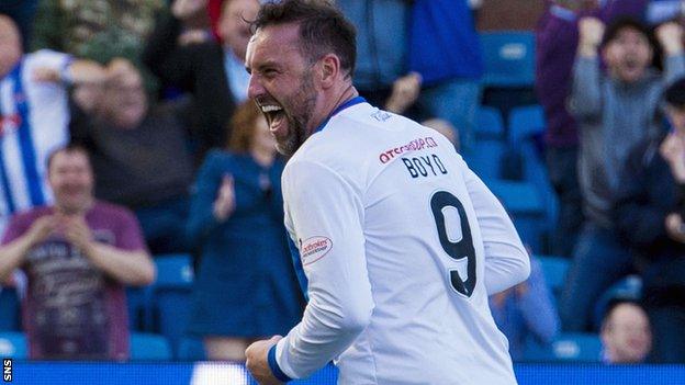 Kris Boyd celebrates with Kilmarnock