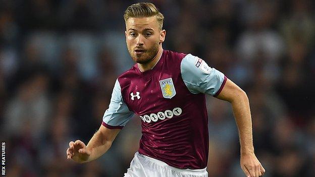 Jordan Lyden in action for Aston Villa