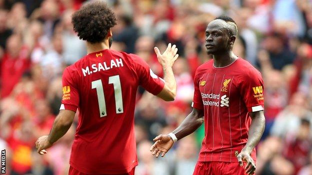 Liverpool's Sadio Mane and Mohamed Salah