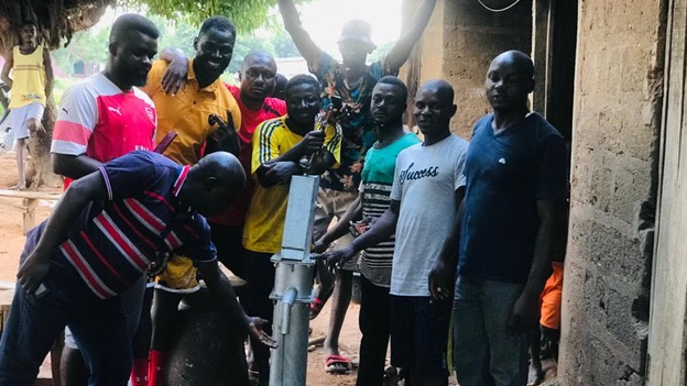 A water pump financed by Nigeria's Moses Simon in his home village of Obagaji Agatu