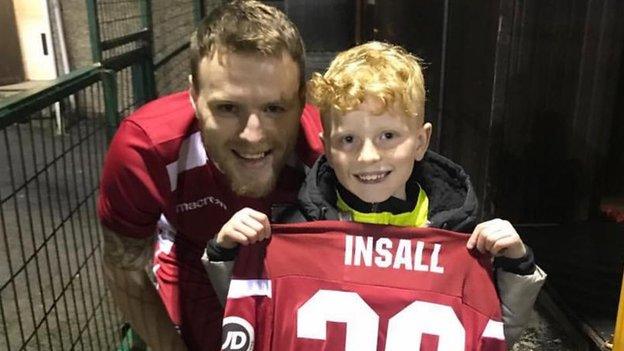 Jamie Insall and son Finley