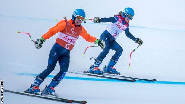 Menna Fitzpatrick and guide Jen Kehoe