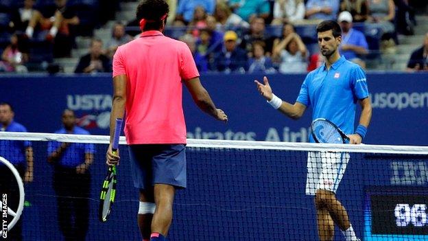 Jo-Wilfried Tsonga and Novak Djokovic