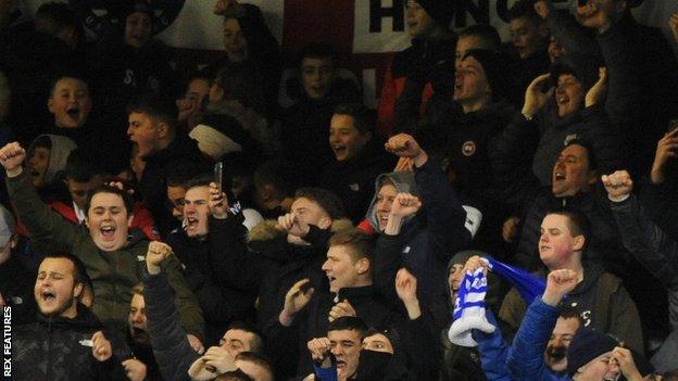 Hartlepool United fans in the stand