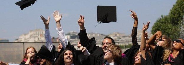 Graduates celebrating in 2013