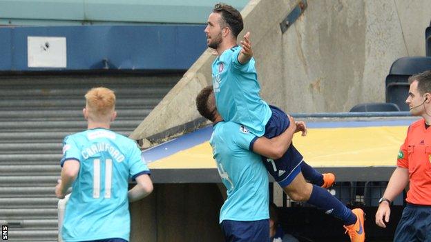 Dougie Imrie celebrates scoring for Hamilton Academical