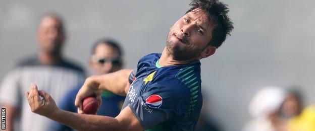 Pakistan leg-spinner Yasir Shah in the nets in Dubai